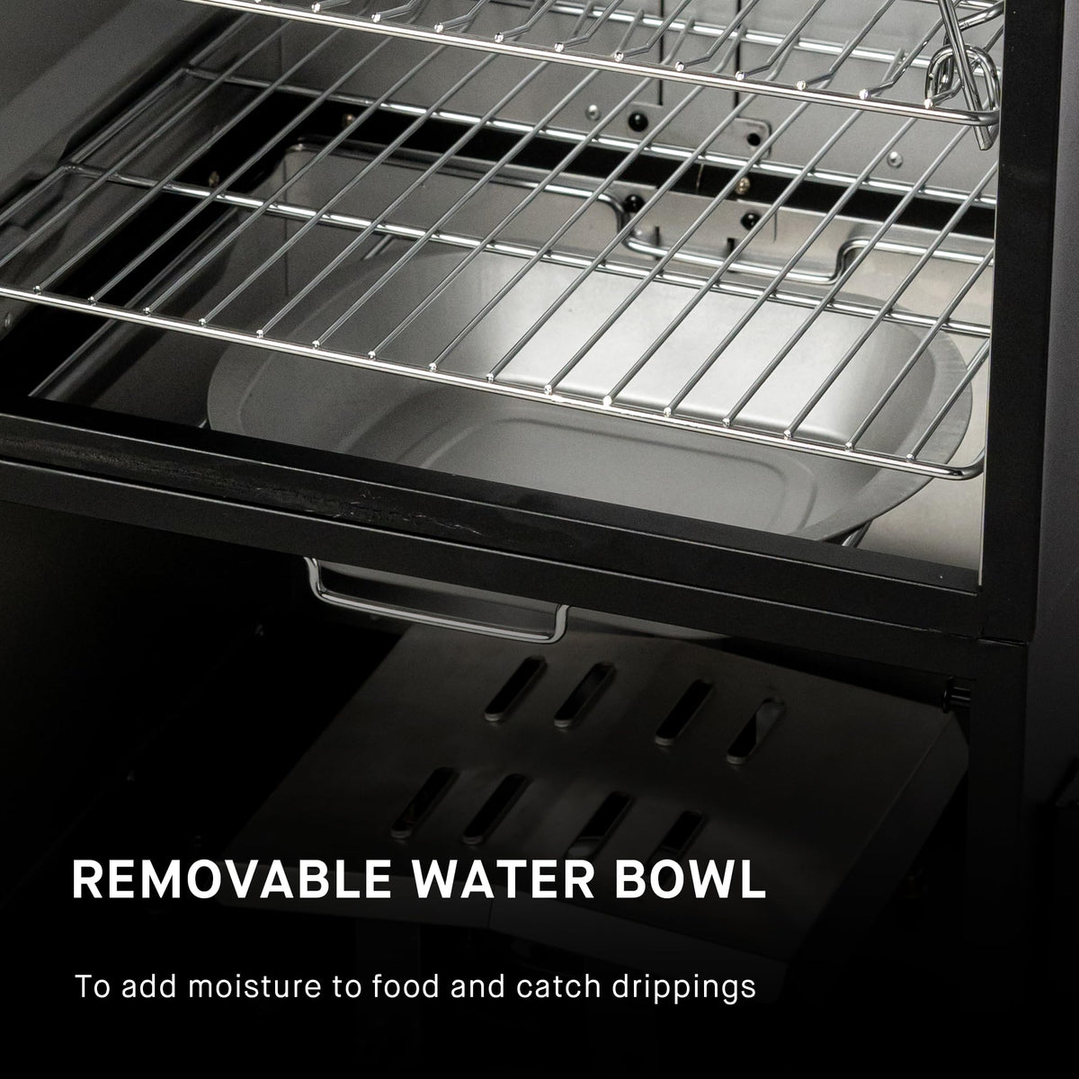 Masterbuilt vertical smoker design saves space for bigger batches.