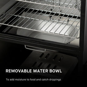 Masterbuilt vertical smoker design saves space for bigger batches.
