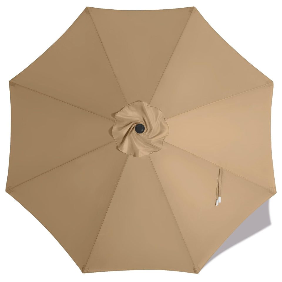 MasterCanopy replacement canopy for 9 ft umbrella in khaki provides durable shade.