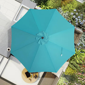 Mastercanopy turquoise shade option adds vibrant color to outdoor spaces.