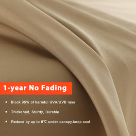 Mastercanopy replacement canopy close-up shows sturdy double-layer stitching.