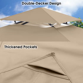 MasterCanopy L-GG001PST-F beige canopy fits your grill gazebo precisely.
