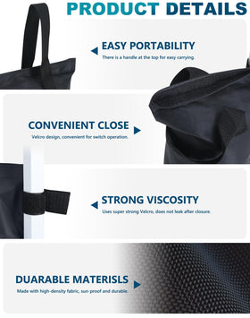 Mastercanopy weight sandbag features a heavy-duty handle for easy transport.