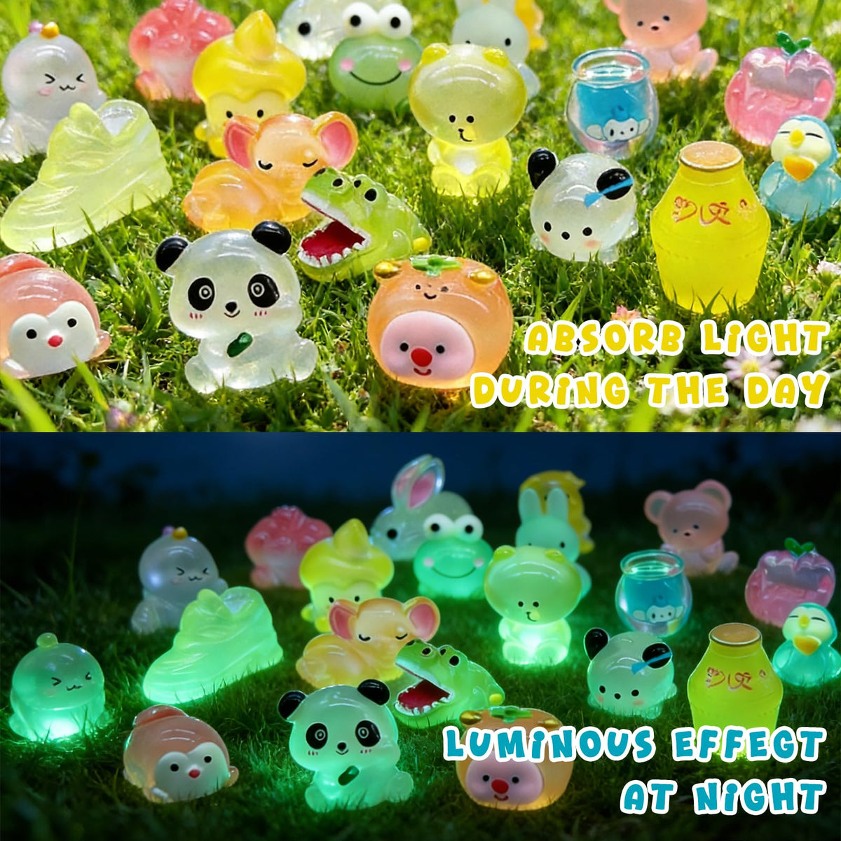MASU&FHWE miniature diorama figures brighten terrariums with a soft glow