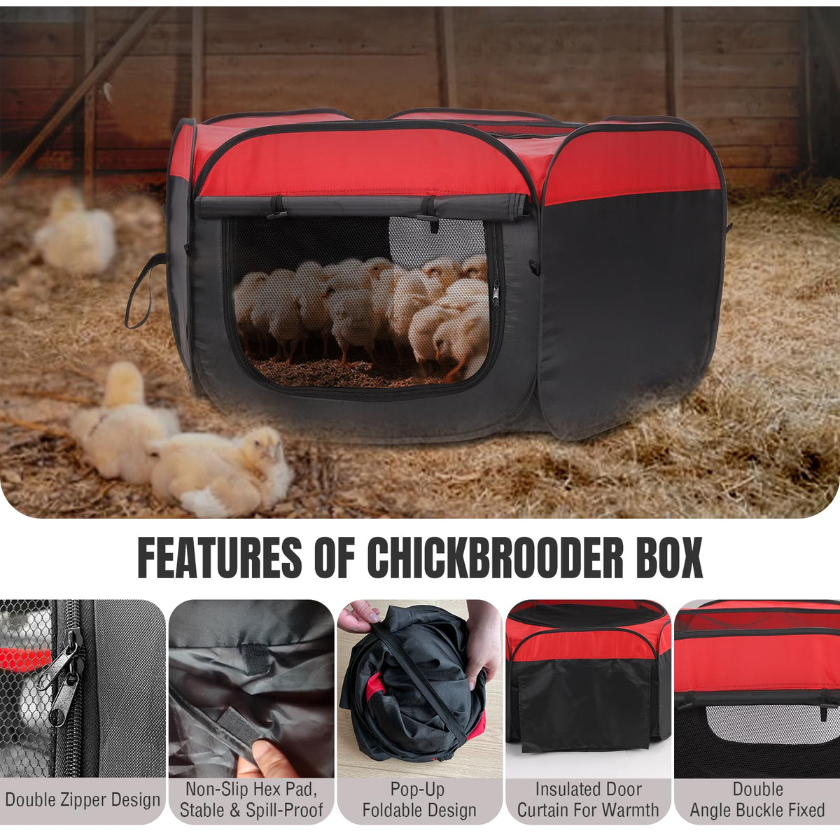 Matalde Brooder Box perch gives safe roosting space for chicks
