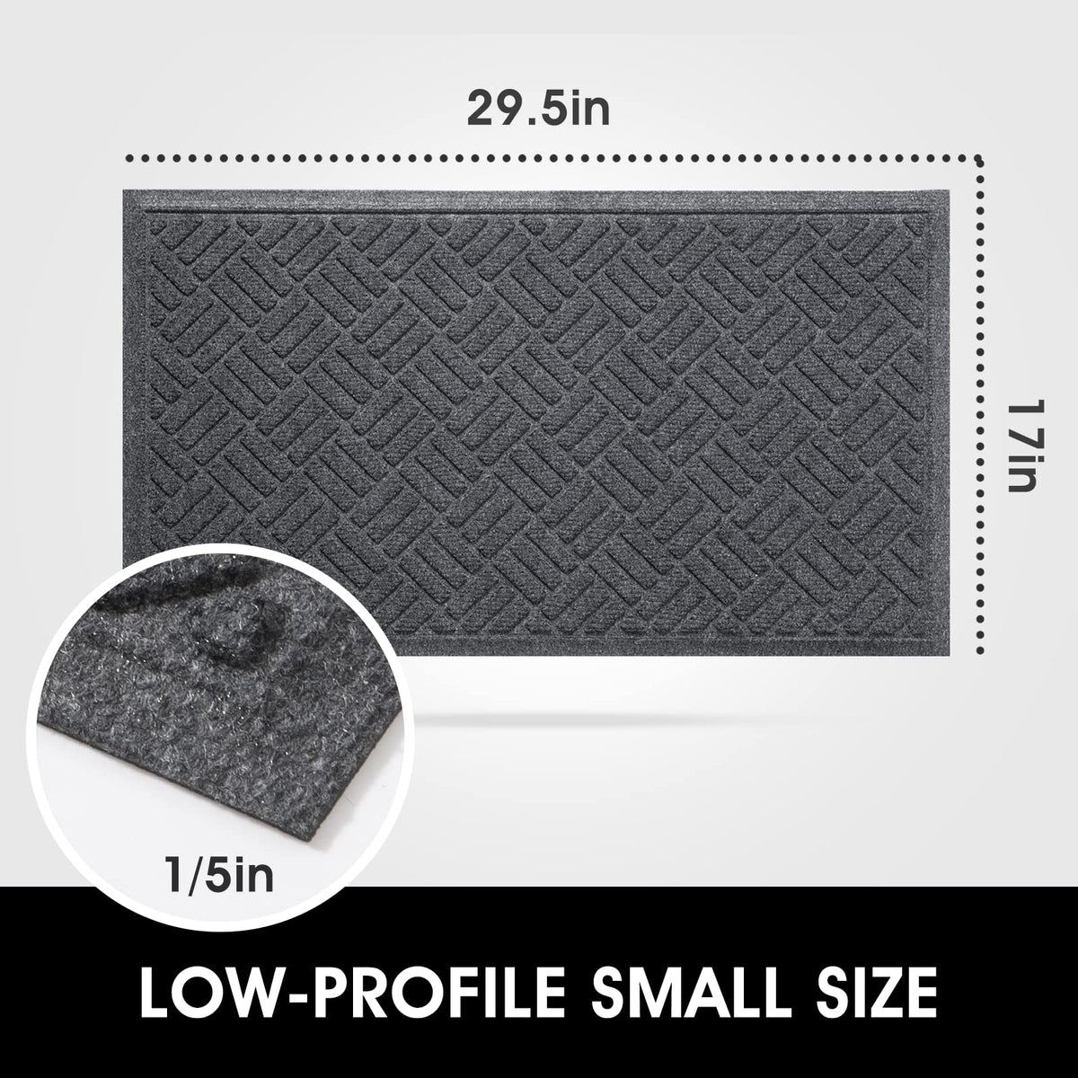 MATALL mat near large entry illustrating generous 29.5 by 17.5 inch size