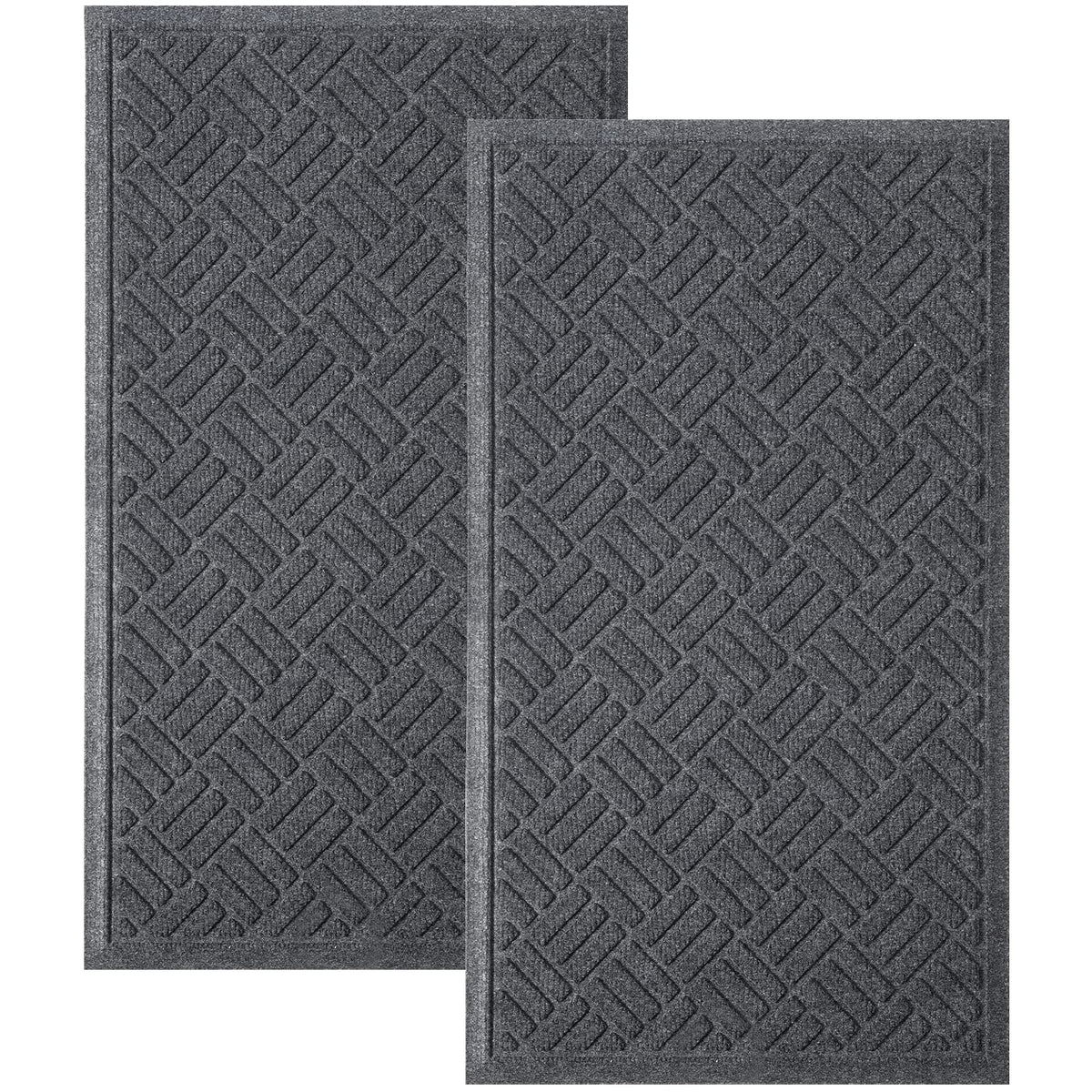 MATALL two-pack front door mats guard entryways by trapping dirt and moisture before it enters