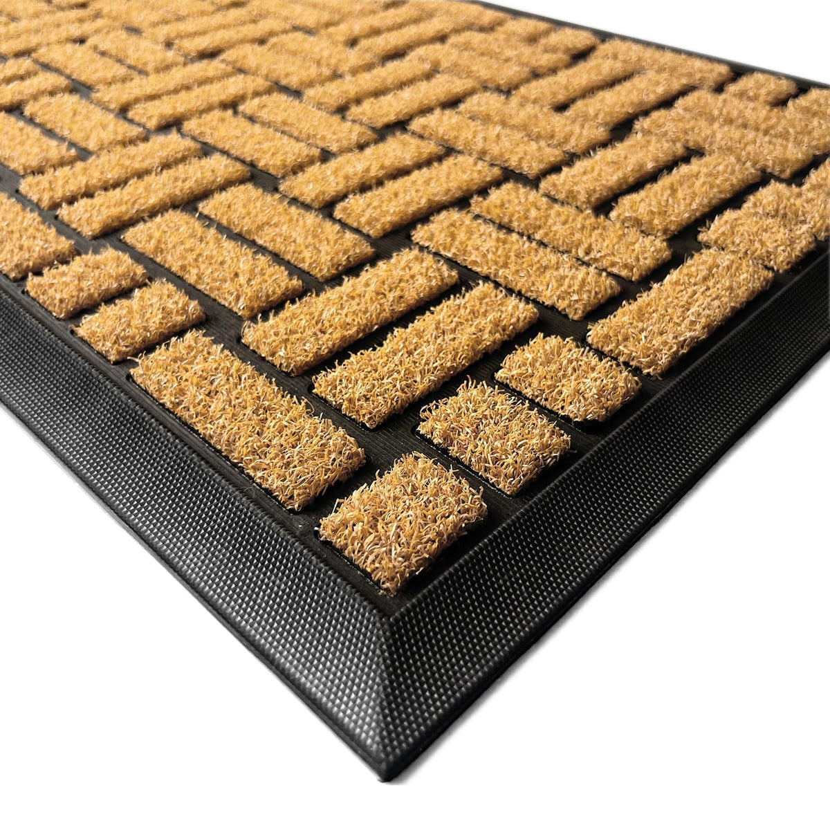 MATALL front door mat with coir-like texture traps dirt at the entry.