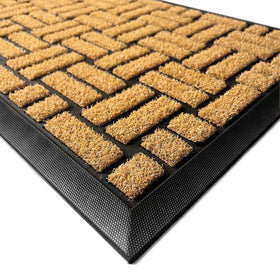 MATALL front door mat with coir-like texture traps dirt at the entry.