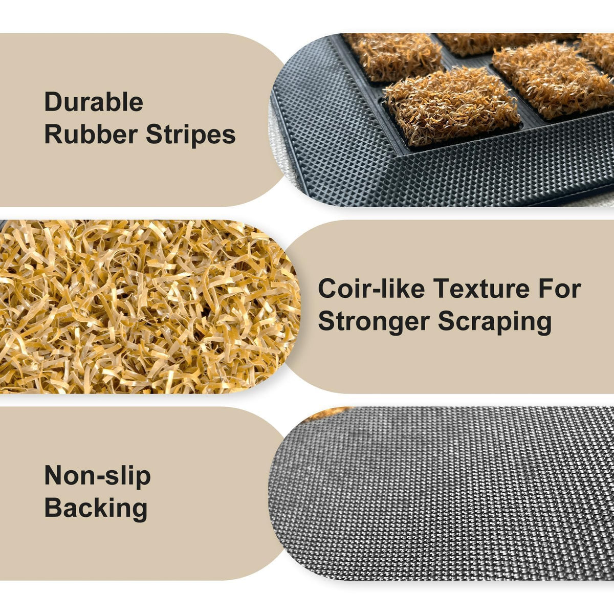 MATALL non-slip backing keeps the mat in place on wet floors.