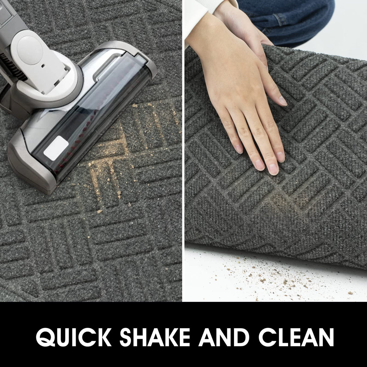 MATALL mat being cleaned with broom or rinsed highlighting easy maintenance