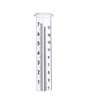 Mateda 7-inch glass rain gauge tube for precise outdoor rainfall measurement.
