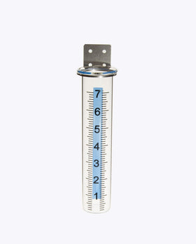 Mateda rain gauge dimensions 2.25 W x 2.25 D x 8.27 H inches.