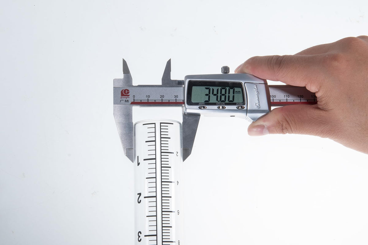 Mateda 5in capacity rain gauge tube showing height and capacity