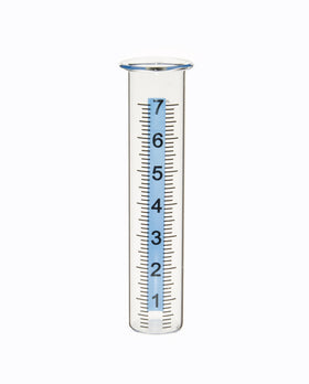 Mateda rain gauge tube with lid design for stable outdoor readings.