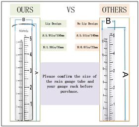 Mateda glass rain gauge tube reading rainfall clearly and accurately