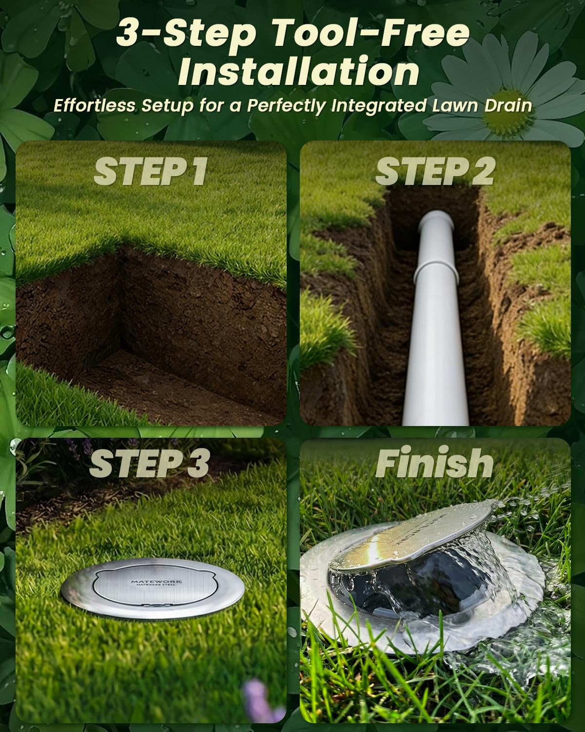 Matework easy cleanout; simple access for debris removal