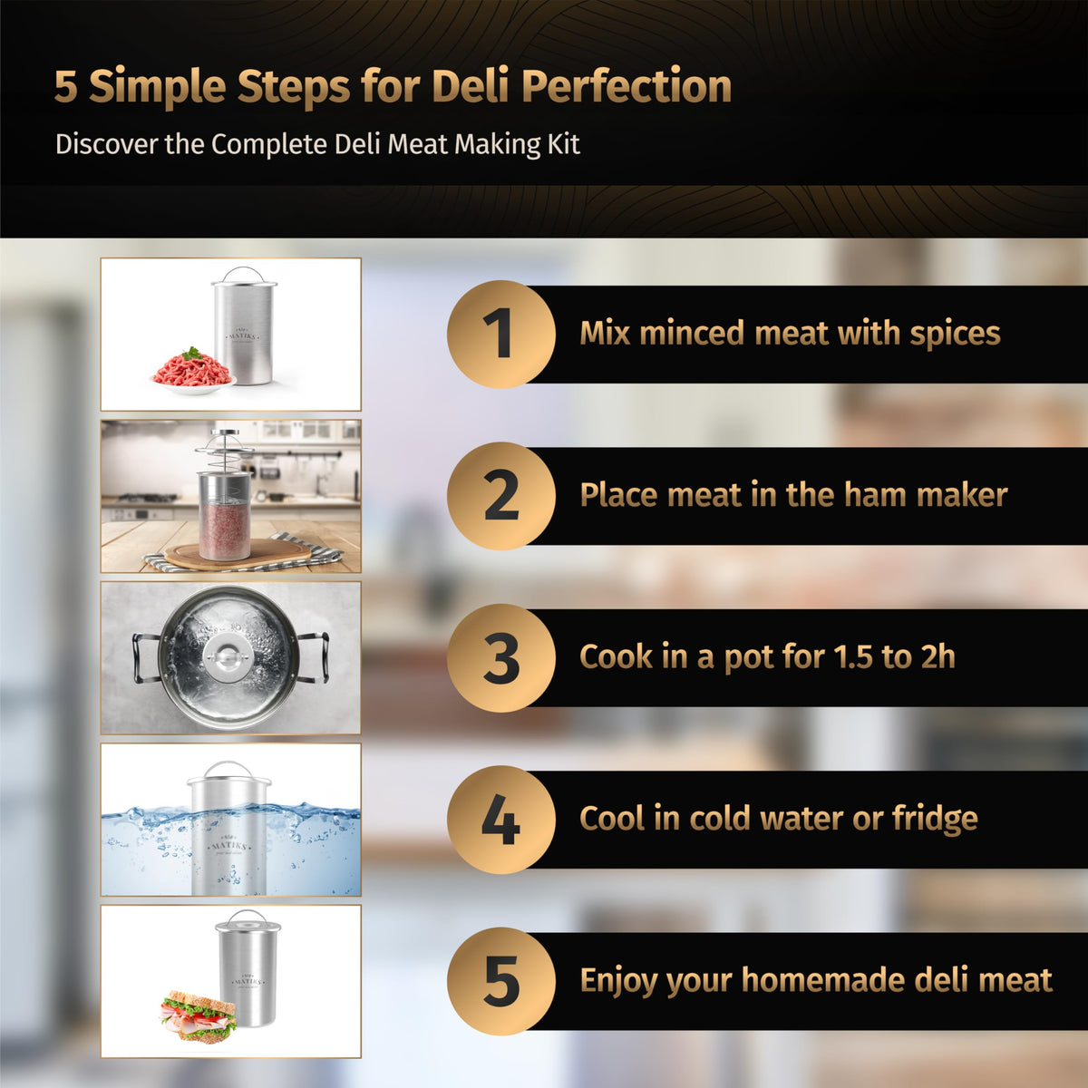 Matiks ham press mold compact dimensions suitable for busy kitchens