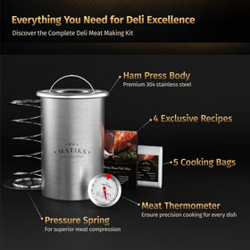 Matiks ham press mold kit with recipes and cooking bags for quick setup