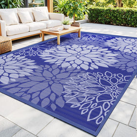 Rug folded compactly for easy transport and storage.