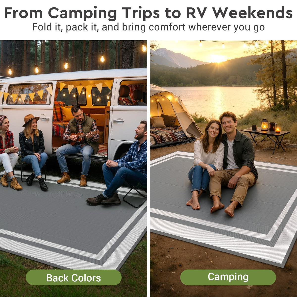 Mattitude rug suitable for patio, deck, balcony, RV trips and beach days