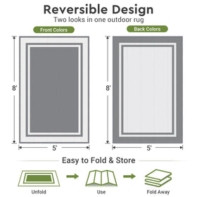 Mattitude rug with reversible design offering two outdoor looks