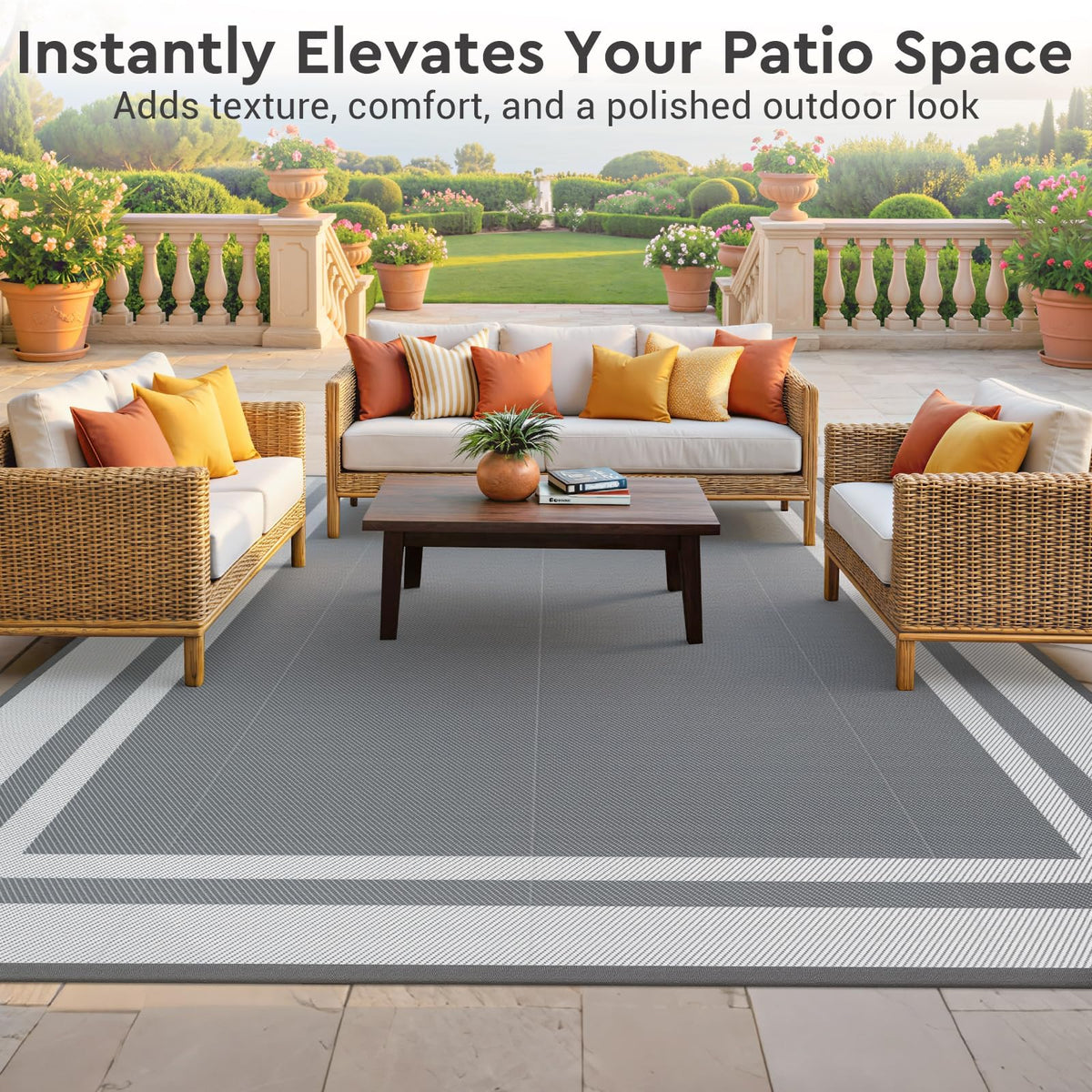 Mattitude rug features drainage to dry quickly after spills or rain
