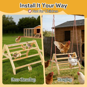 Matutinus perch with rope swing encourages climbing and active behavior.