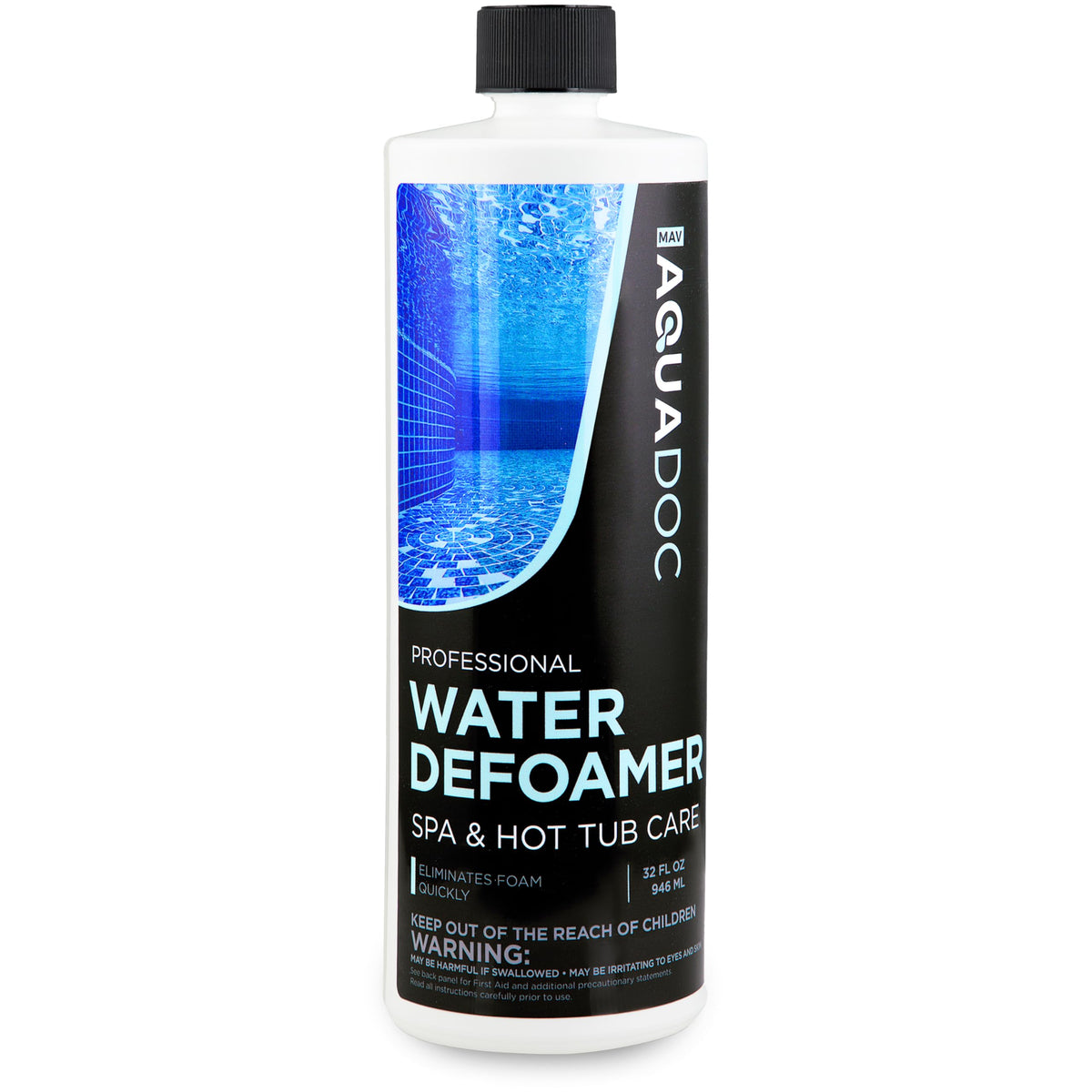 MAV AquaDoc bottle cap design enables easy measuring and dispensing.