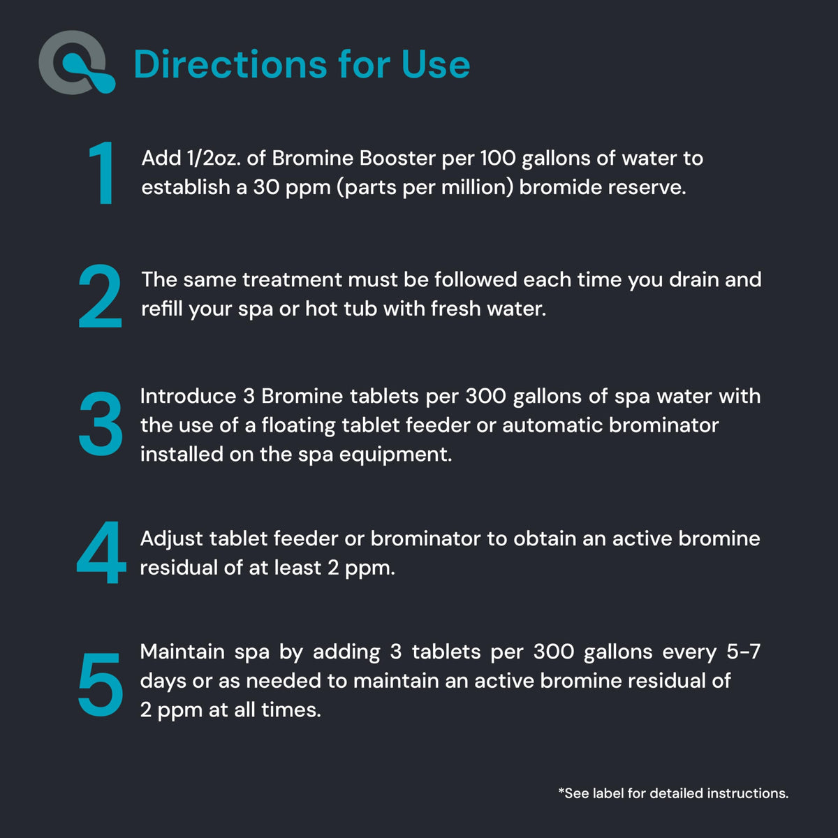 MAV AquaDoc bromine booster shown during drained/refilled spa water preparation.