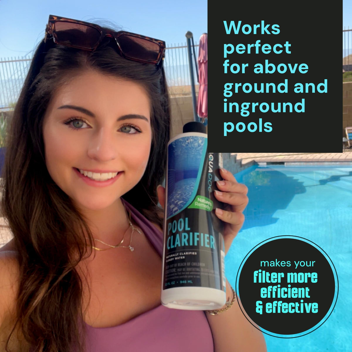 MAV AquaDoc clarifier pouring action demonstrates quick, easy application.