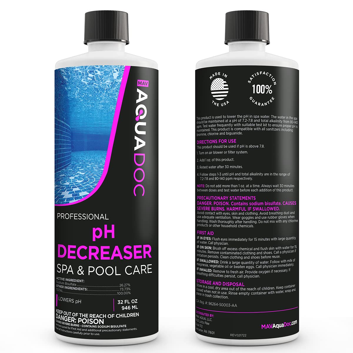 Clear water and relaxed bubbles after using MAV AquaDoc pH Decreaser.
