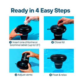 MAV AquaDoc compact sleek floater complements inflatable spas with discreet setup.
