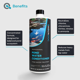 MAV AquaDoc concentrated formula graphic indicating gallons treated in outdoor ponds