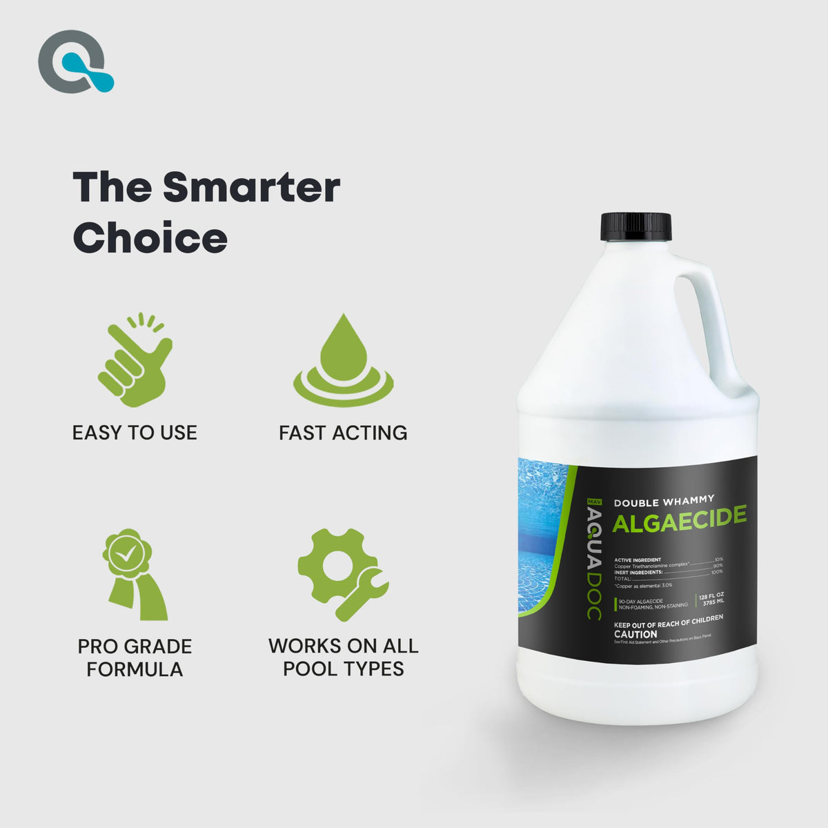 MAV AquaDoc green algae illustration in water shows active treatment