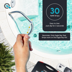 In-use Eagle Ray tester provides real-time spa results inside a hot tub.