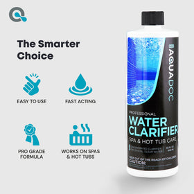 MAV AquaDoc hot tub clean-water feel after clarifier treatment.