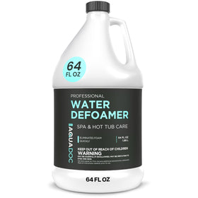 AquaDoc hot tub defoamer bottle ready to reduce foam quickly in a spa
