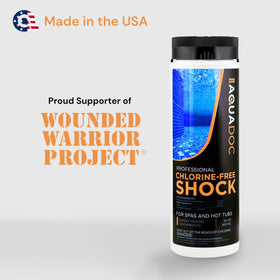 AquaDoc Non-Chlorine Hot Tub Shock in use during spa care