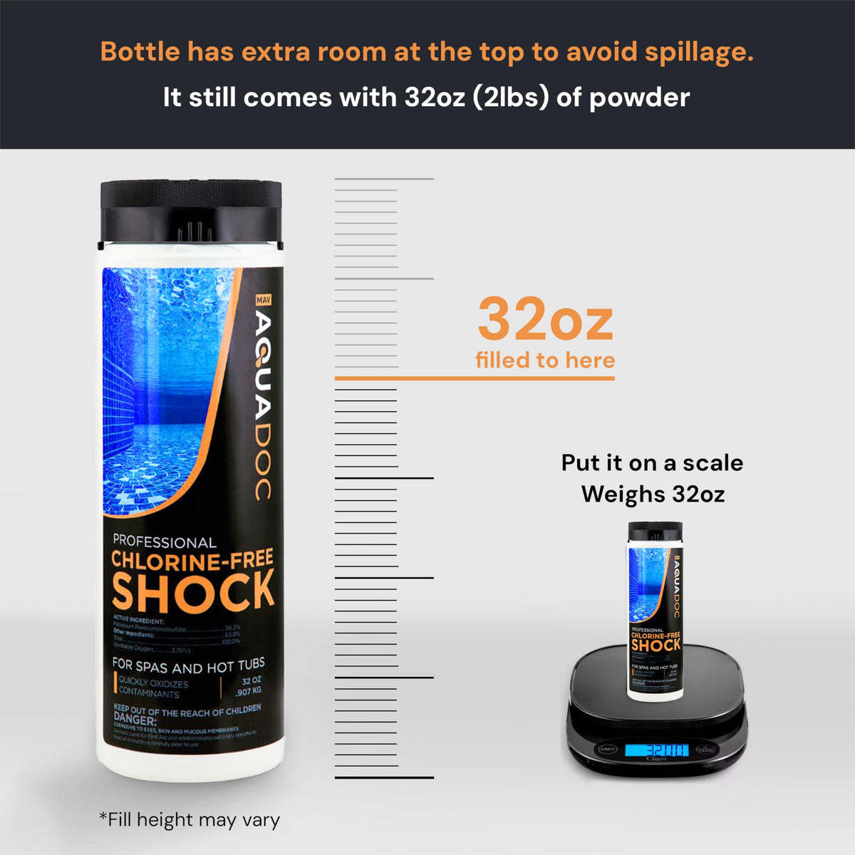 MAV AquaDoc spa water glow after shock indicates refreshed water