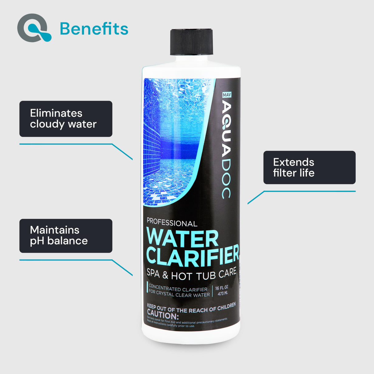 MAV AquaDoc hot tub water clear after treatment