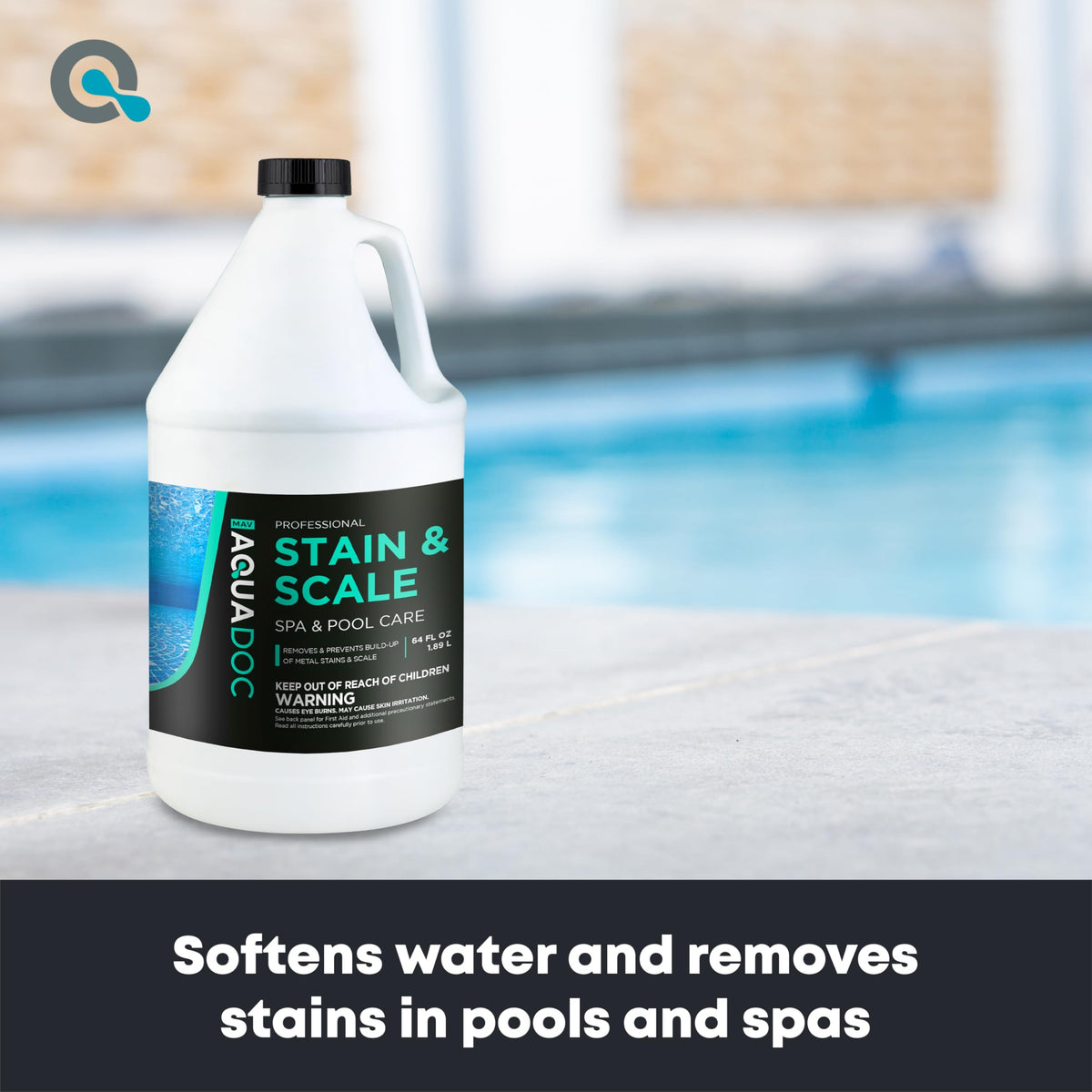 MAV AquaDoc label closeup highlighting formula for stains