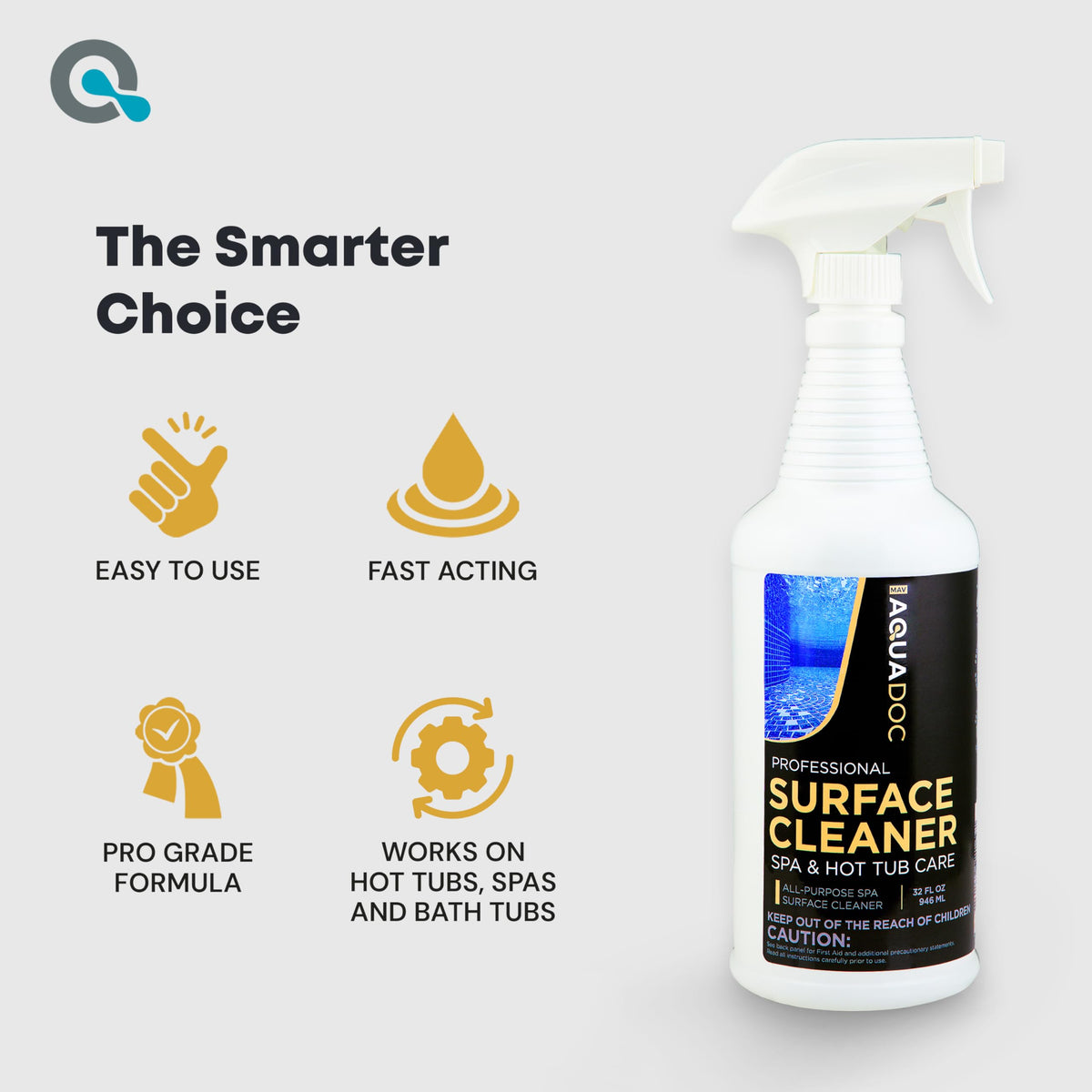MAV AquaDoc made-in-usa cleaning formula supports regular spa maintenance.