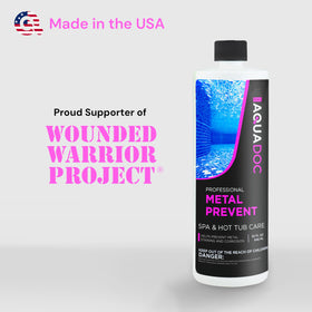 MAV AquaDoc Spa Metal Control shows clearer water after treatment.