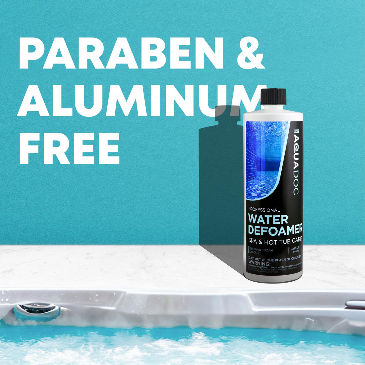 MAV AquaDoc no-foam water after treatment improves soak experience.