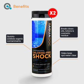MAV AquaDoc non-chlorine hot tub shock improves clear water appearance