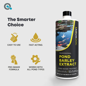 AquaDoc barley extract near a garden pond for routine maintenance.
