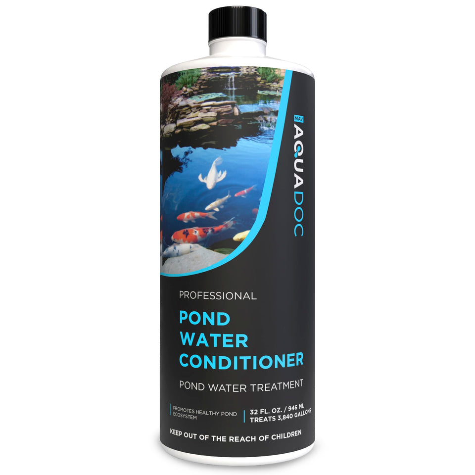 MAV AquaDoc pond water conditioner 32oz bottle for safe tap water refills