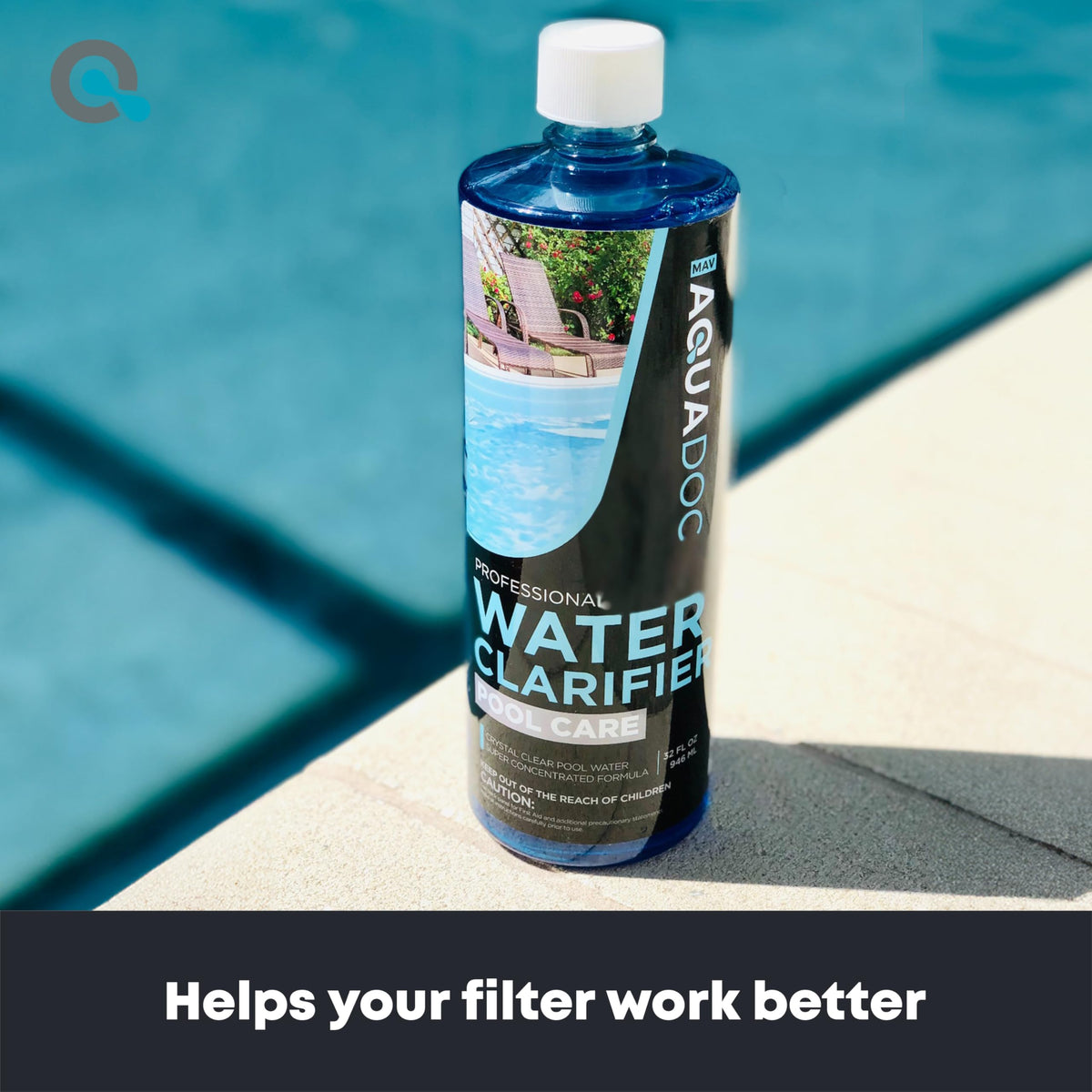 AquaDoc pool clarifier pour demonstrates dosing for efficient filtration and quick results