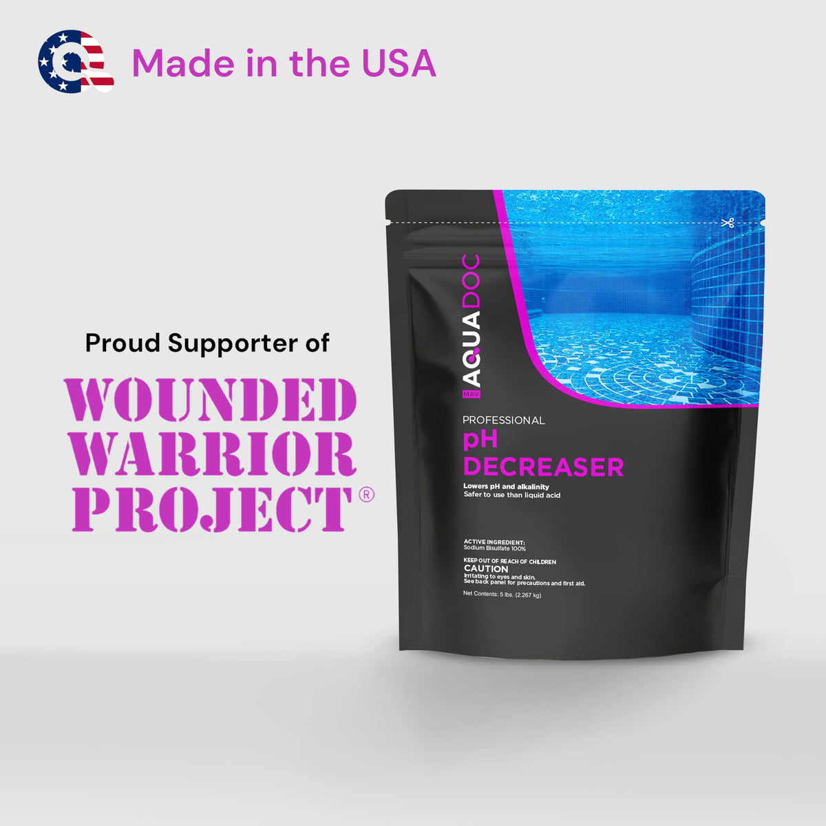 MAV AquaDoc fast-dissolving formula reduces high pH without pre-mixing.